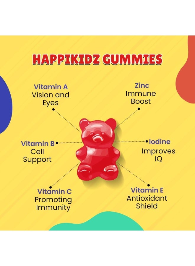 BRITISH BIOLOGICAL BRITISH LIFE SCIENCES PVT LTD ; Nutrition For A Healthy Beginning Happi Kidz Multivitamin Gummies for Toddlers & Kids | Vitamins & Minerals | Ages 2 & up | Strawberry & Orange Flavour | 60 Count - Image 4